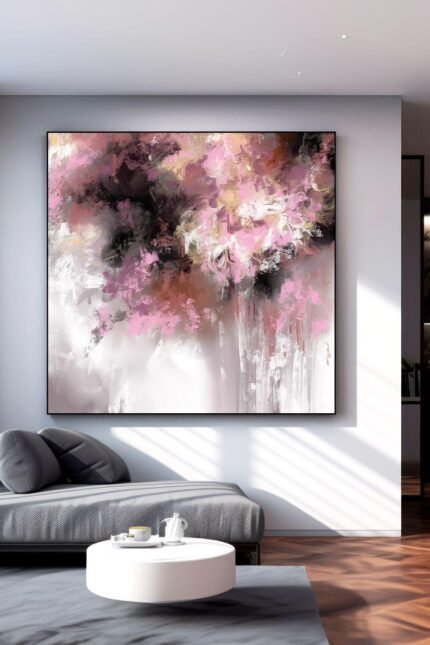 Large Hand-Painted Abstract Canva